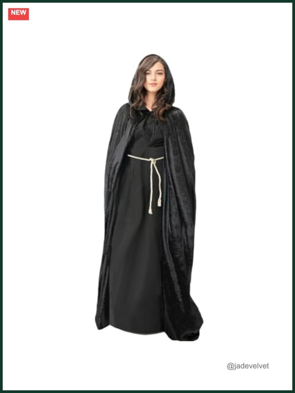 Premium Velvet Hooded Cloak for Women Witch Vampire Costume Cape